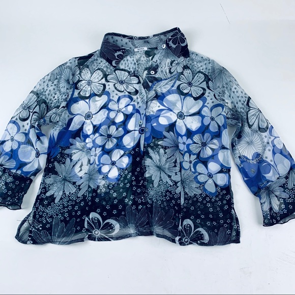 Nicola-LongSleeves-2PieceBlouseFloralPurple-Small - Picture 1 of 8